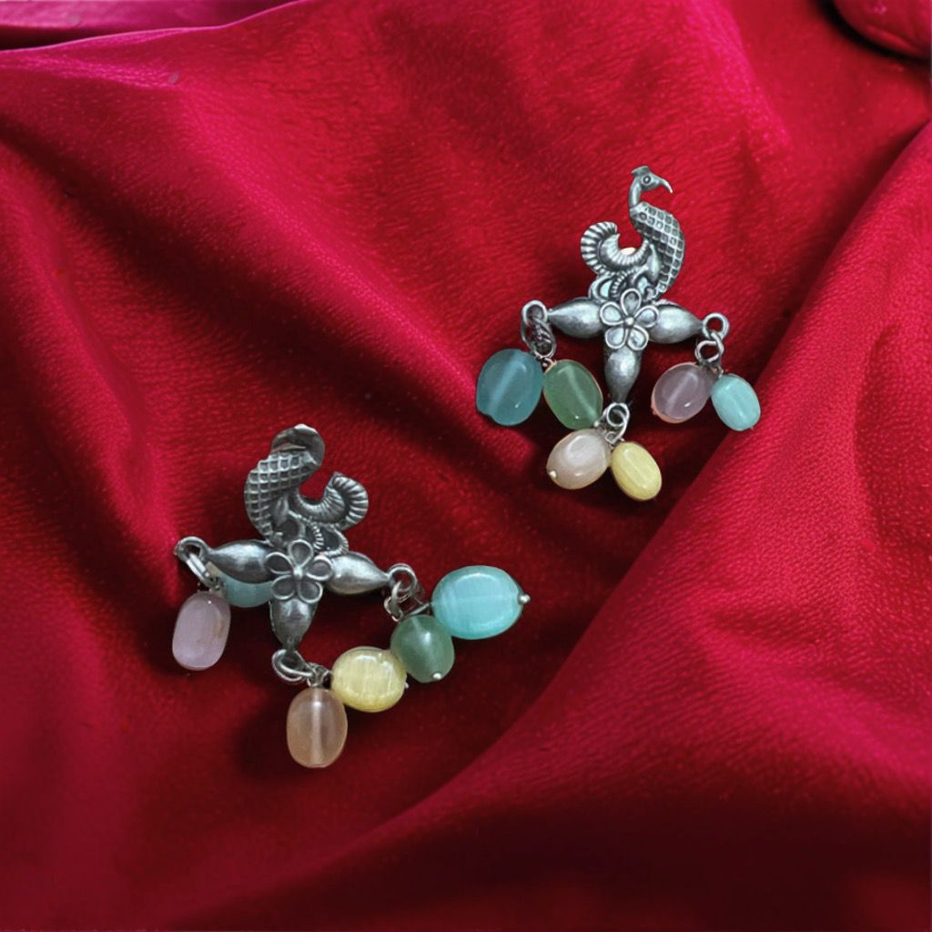 Regal Antique Earrings with Stone Detailing