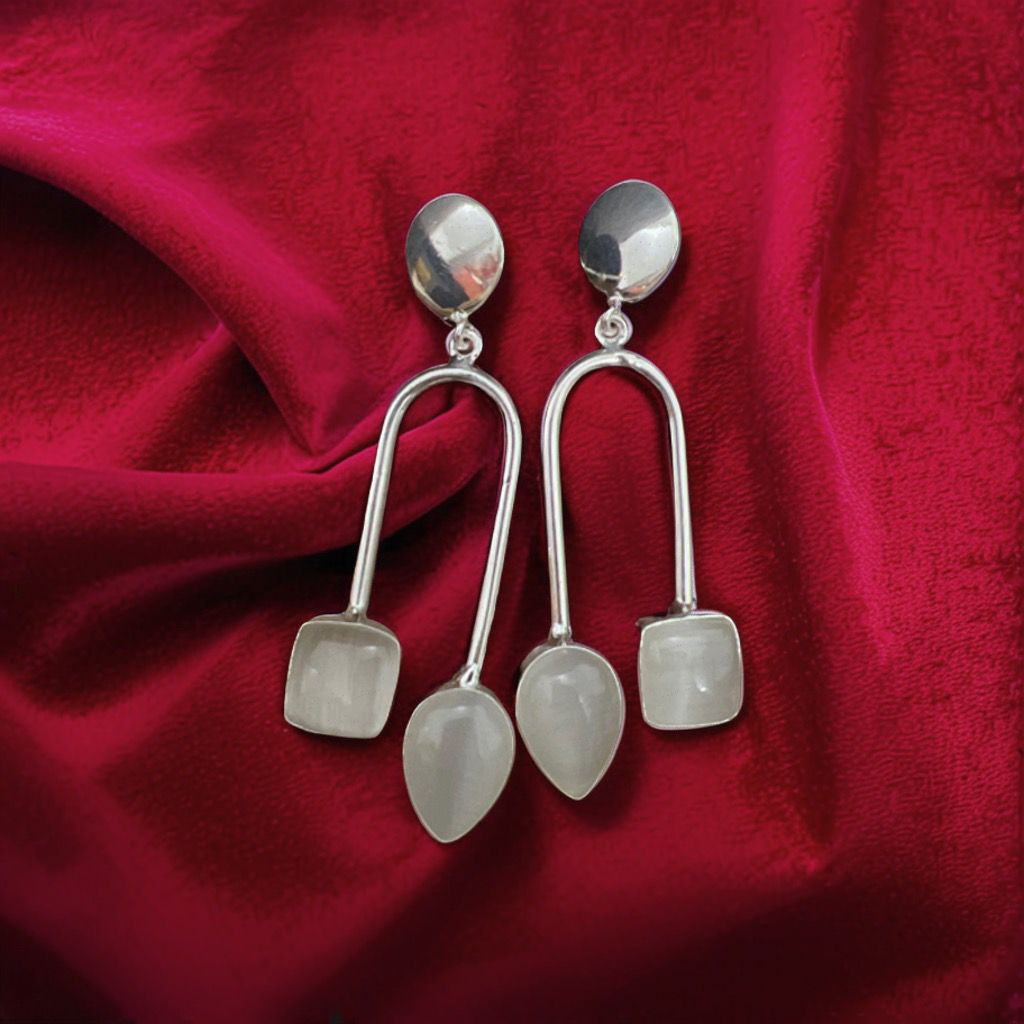 Regal Antique Earrings with Stone Detailing